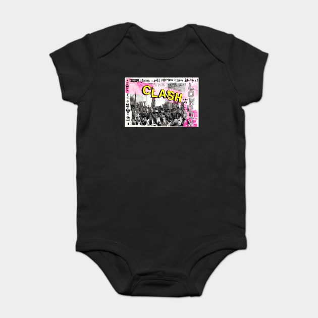 The Clash Out Of Control in London 1984 Baby Bodysuit by Timeless Chaos